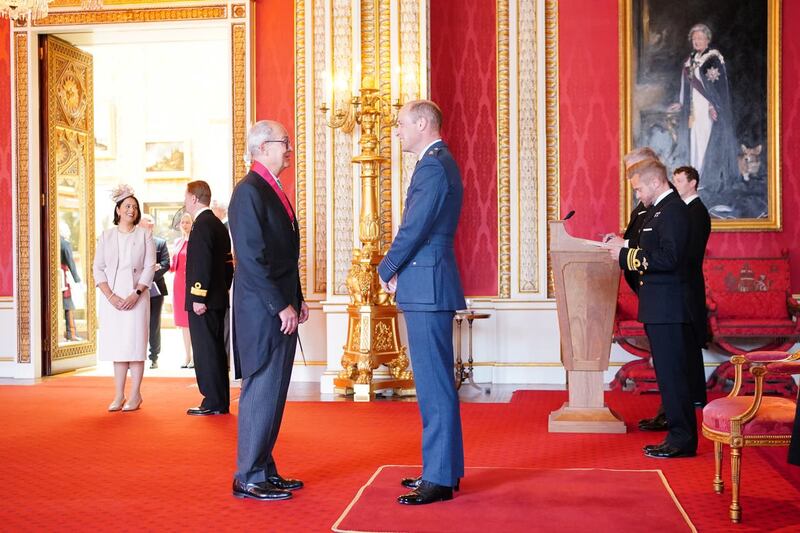 Sir Patrick Vallance is made a Knight Commander of the Order of the Bath by the Duke of Cambridge at Buckingham Palace