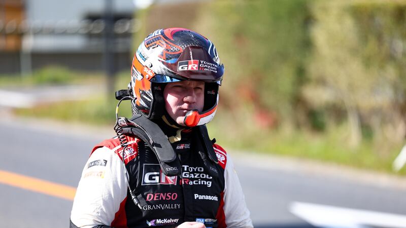 Aaron Johnston of Toyota pictured at Rally Japan