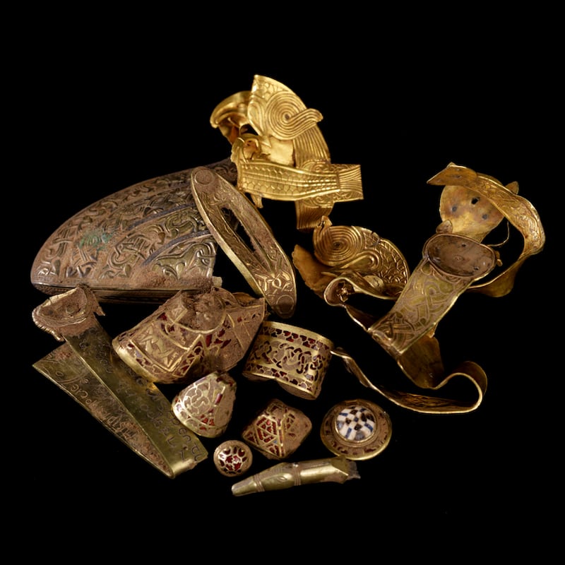 Sample from the Staffordshire Hoard which was also found under the scheme