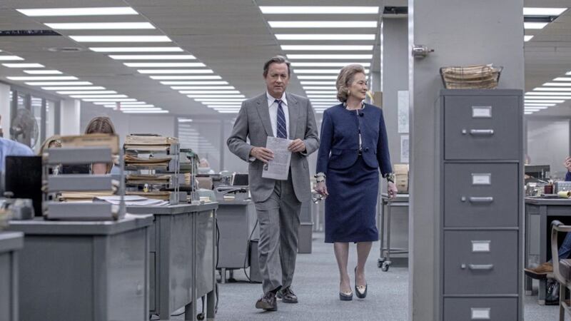 Tom Hanks as Ben Bradlee and Meryl Streep as Katharine Graham in The Post 