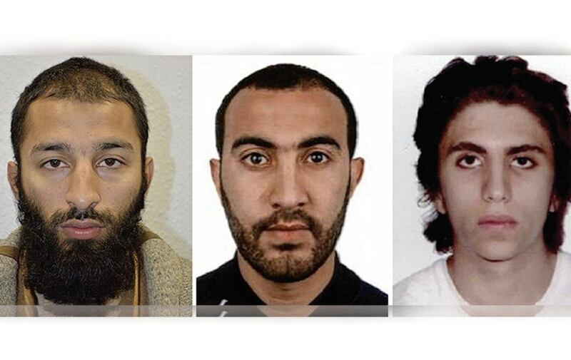Attackers Khuram Shazad Butt, Rachid Redouane and Youssef Zaghba who were shot dead by armed police in London following a frenzied knife attack 