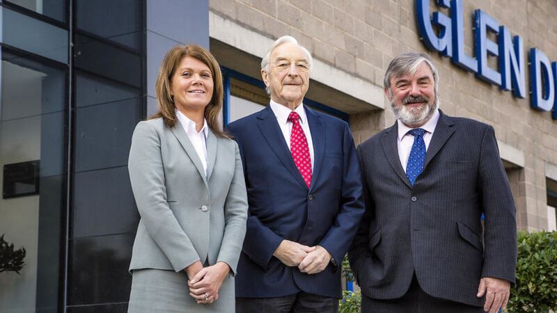 Innovation Founder 2016 Bank of Ireland, (from left), Julie-Ann O&rsquo;Hare, Bank of Ireland; Mr Martin Naughton, KBE; and Dr Norman Apsley OBE, Catalyst Inc 