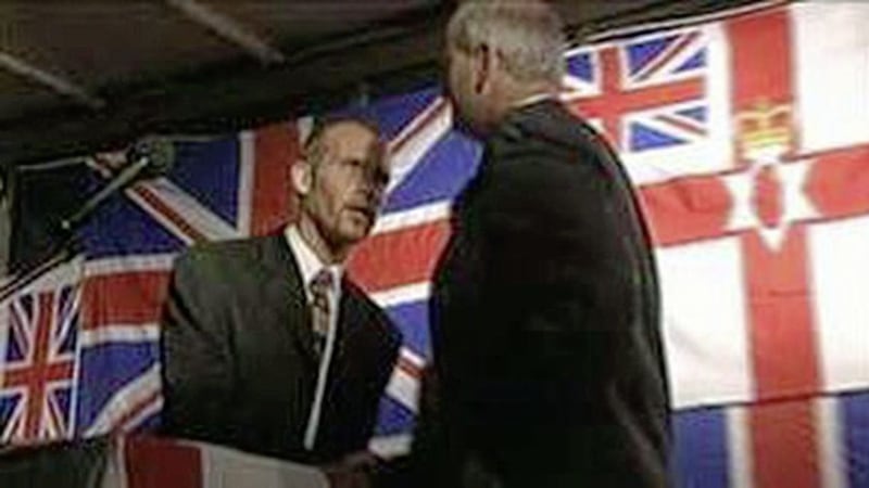 Billy Wright with the DUP&#39;s William McCrea in 1996 