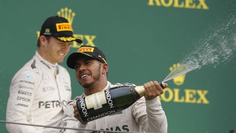 Mercedes driver Lewis Hamilton after winning the Brazilian Grand Prix at the Interlagos race track in Sao Paulo on Sunday<br />Picture by AP&nbsp;