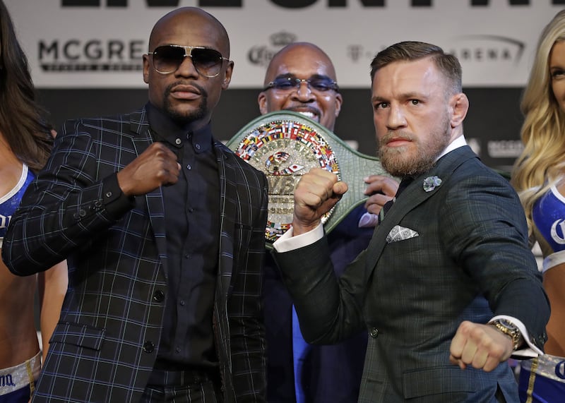 Floyd Mayweather and Conor McGregor ahead of their bout