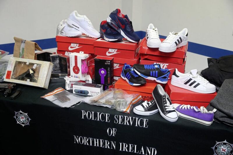 Illegal items seized by the task force. Picture by Mal McCann 