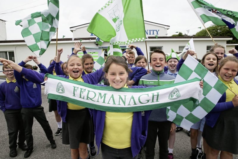 Holy Trinity pupils are all set for the big game on Sunday. Picture by Hugh Russell