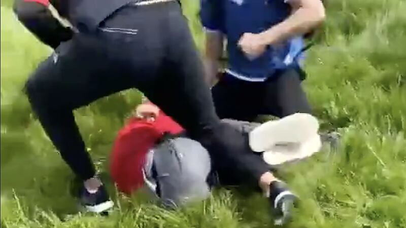 A video of the assault on a teenager in Navan was widely shared on social media 