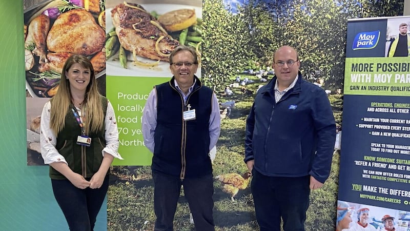 Dr Anne Richmond, head of research and development at Moy Park, with Prof Simon Pearson (University of Lincoln) and Paul Gardiner (Moy Park&#39;s head of process development) 