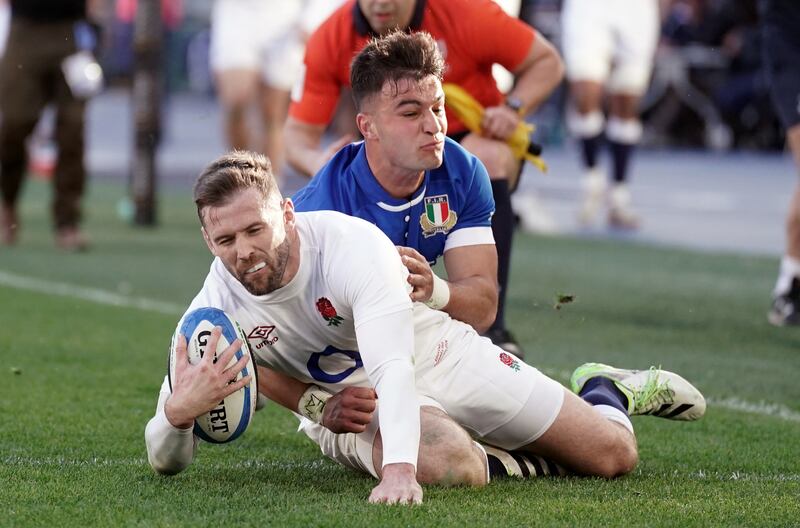 Elliot Daly scored England’s first try against Italy
