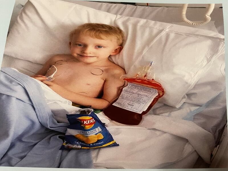 Ryan Brand, now 11, was diagnosed with diamond-blackfan anaemia at eight months old. The rare condition meant he required monthly blood transfusions before getting a bone marrow transplant five years ago.