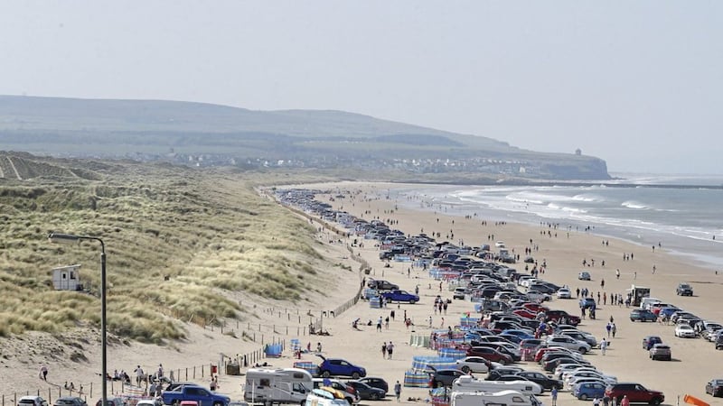 Sizzling on a packed Portstewart strand in Co-Derry on Easter Monday as temperatures hit 23 degrees on the Causeway coast. Picture Margaret McLaughlin  22-4-2019 &Acirc;&copy;. 