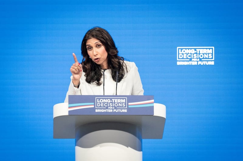 Home Secretary Suella Braverman drew criticism from some when she warned a “hurricane” of mass migration is coming (Stefan Rousseau/PA)