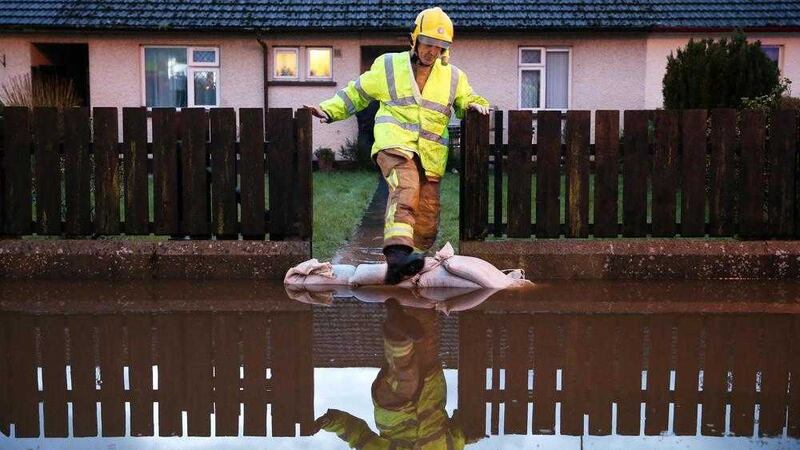Fire Service crews helped prevent flooding of homes in Annsborough, Co Down&nbsp;