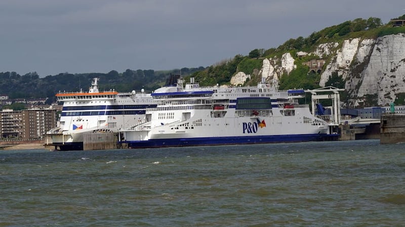P&O Ferries’ first new hybrid ship has arrived in Dover (Yui Mok/PA)