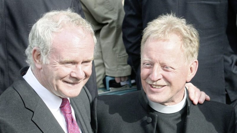Presbyterian minister Rev David Latimer with the late Martin McGuinness. Picture by Margaret McLaughlin 