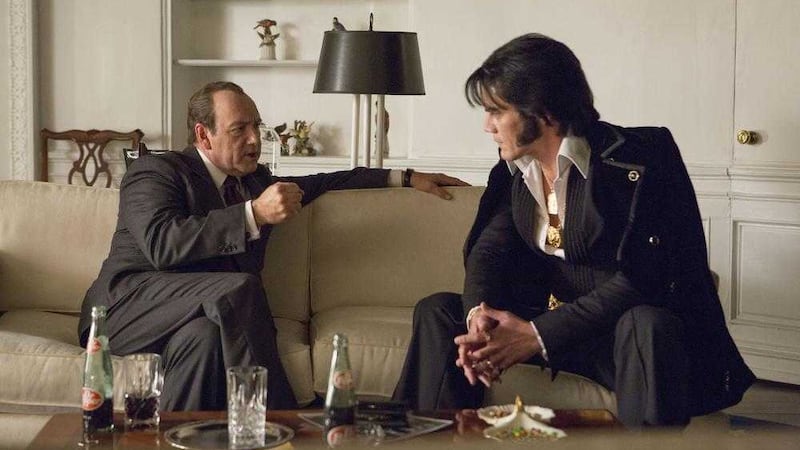 Kevin Spacey as Richard Nixon (left) and Michael Shannon as Elvis Presley (right) in Liza Johnson's Elvis &amp; Nixon