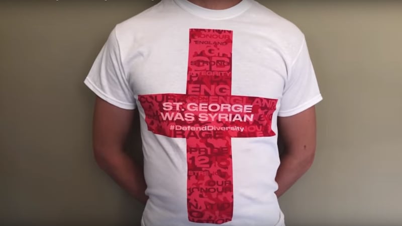 The T-shirts explained that St George was of Syrian heritage.