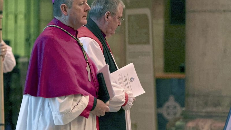 Archbishop Eamon Martin at St Anne&#39;s Cathedral in Belfast. Picture by Hugh Russell. 