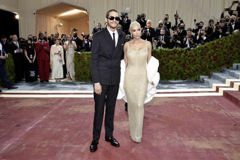 Kim Kardashian with her boyfriend Pete Davidson at the Met Gala in New York. Picture by Evan Agostini/Invision/AP