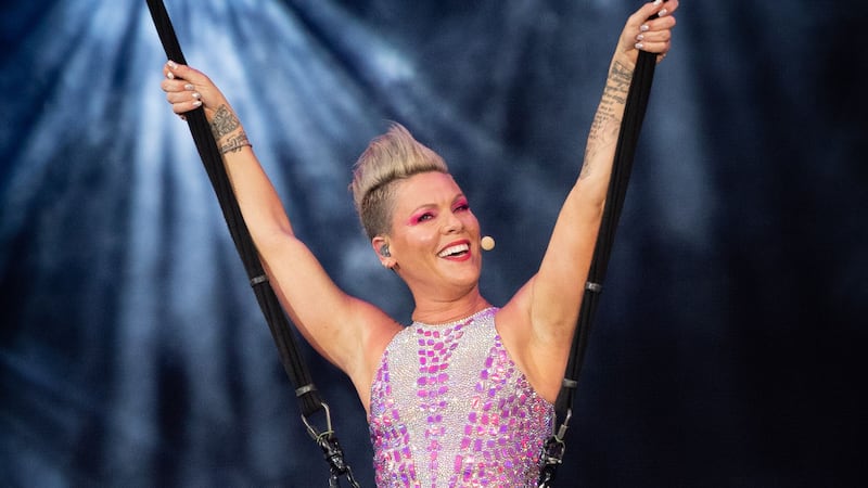 Pink performing on stage at BST Hyde Park in London (James Manning/PA)