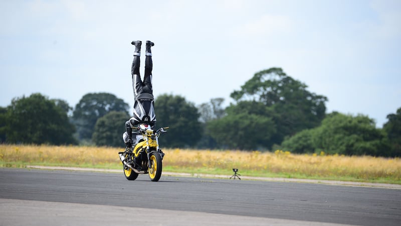 Marco George clocked up a speed of 76.1764mph during the unusual record attempt on Saturday.
