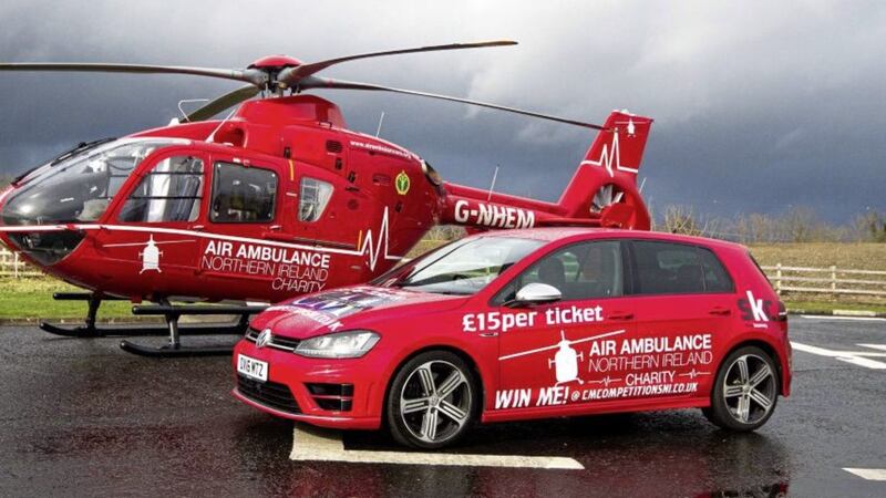 With the help of CM Competitions NI Ltd and 80 sponsors, a 2016 Volkswagen Golf R is up for grabs in a charity draw, with the net profits from ticket entries going to the Air Ambulance 