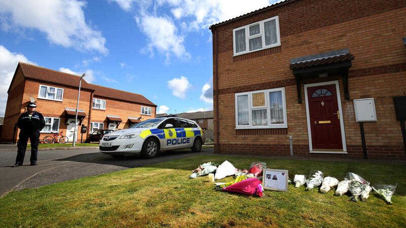 The scene outside a house in Spalding, Lincolnshire. Picture by Chris Radburn, Press Association
