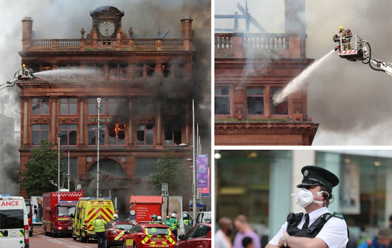 Much of Belfast city centre was closed off as firefighters tackled the blaze at Primark&nbsp;