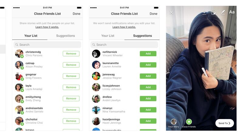 Users can now build and customise a list of Close Friends to which they can share additional Instagram Stories.