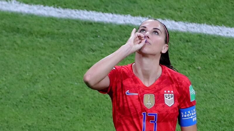 Alex Morgan stuck her pinky out and pretended to sip tea after scoring the winning goal in the semi-final against England on Tuesday.