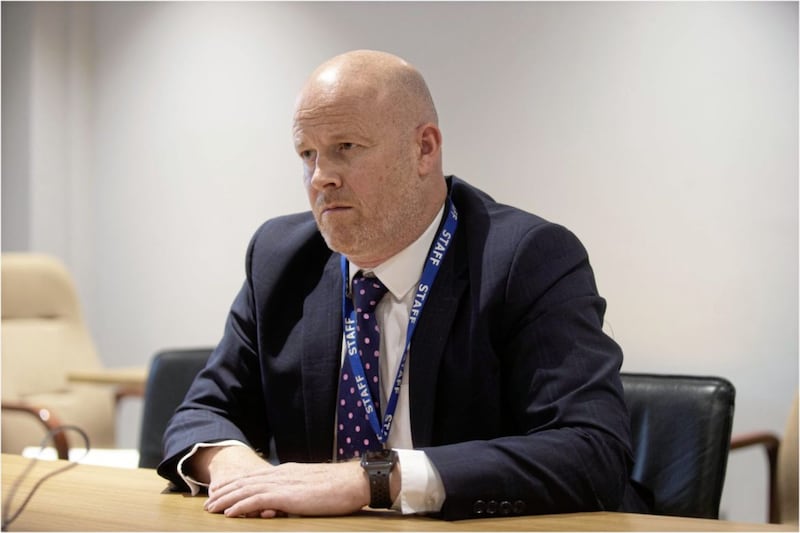 Detective Superintendent Rowan Moore talks to The Irish News. Picture by Hugh Russell 