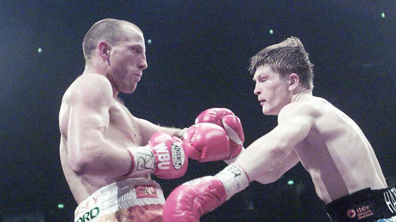 Ricky Hatton was floored in the first minute by Belfast southpaw Eamonn Magee but managed to hang to his WBU light-welterweight title by a 12-round points victory on Saturday June 1 2002