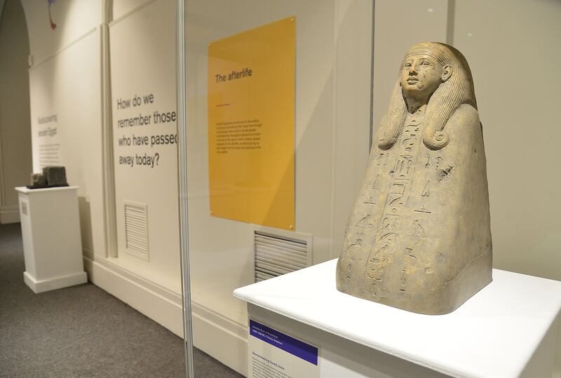 The 'Egyptian hieroglyphs: unlock the mystery' features some of the most important artefacts in Egyptian linguistics ever uncovered    pic: Lisburn & Castlereagh City Council 