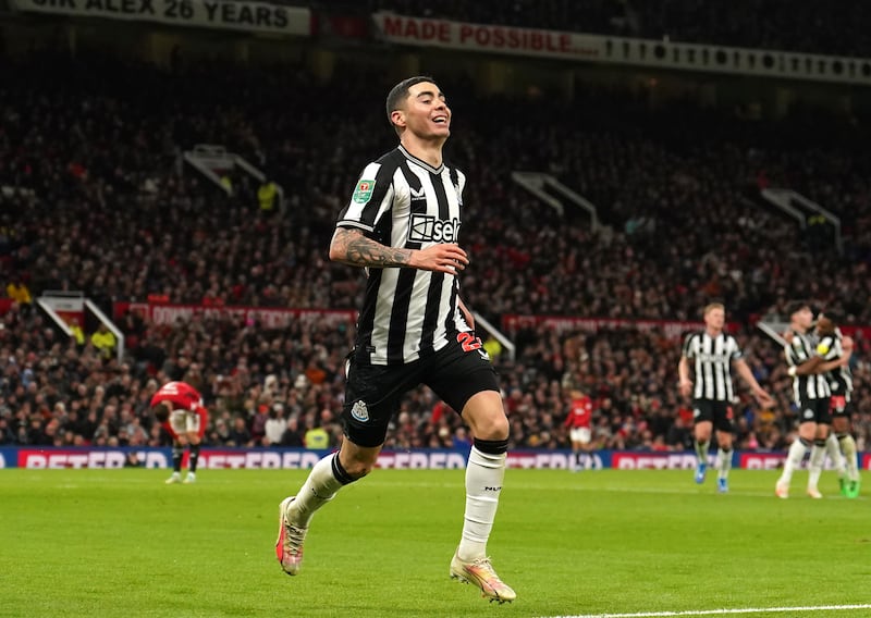 Miguel Almiron (centre) was linked with a move away from Newcastle in January