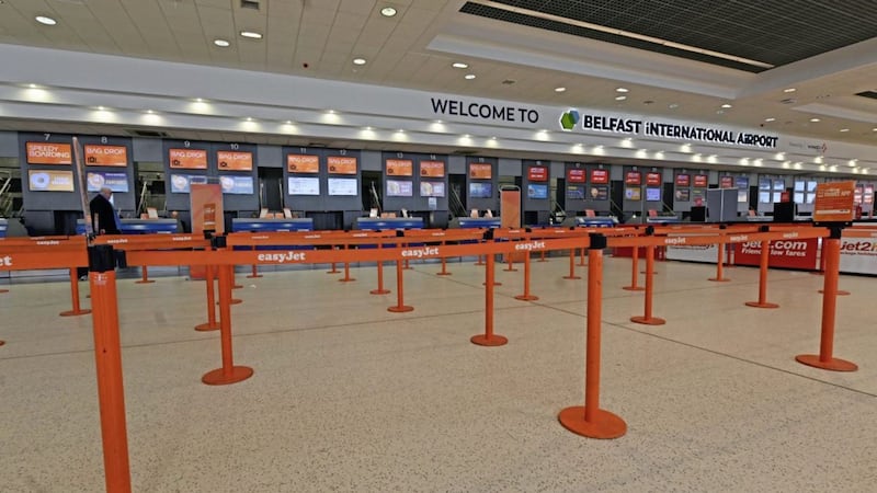 EasyJet has grounded all planes, leaving Belfast International airport without any commercial flights. Picture by Colm Lenaghan/Pacemaker 