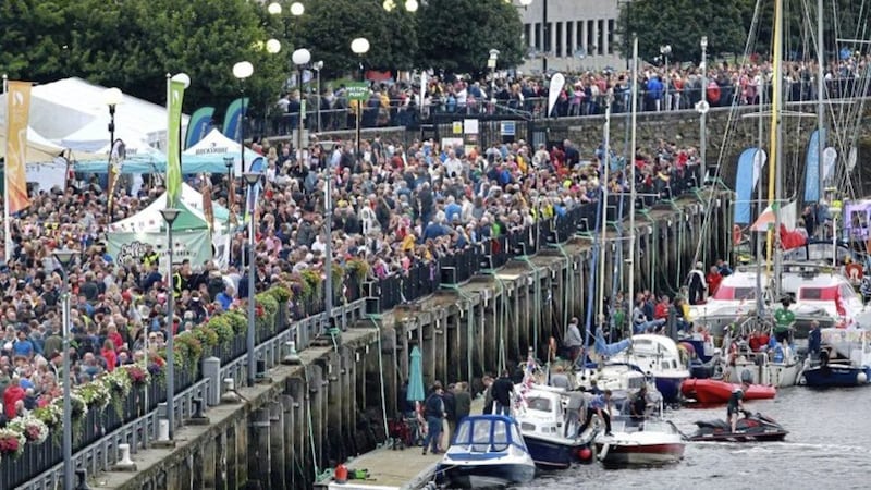 Thousands of people converge on Queen&#39;s Quay for the Foyle Maritime Festival.  