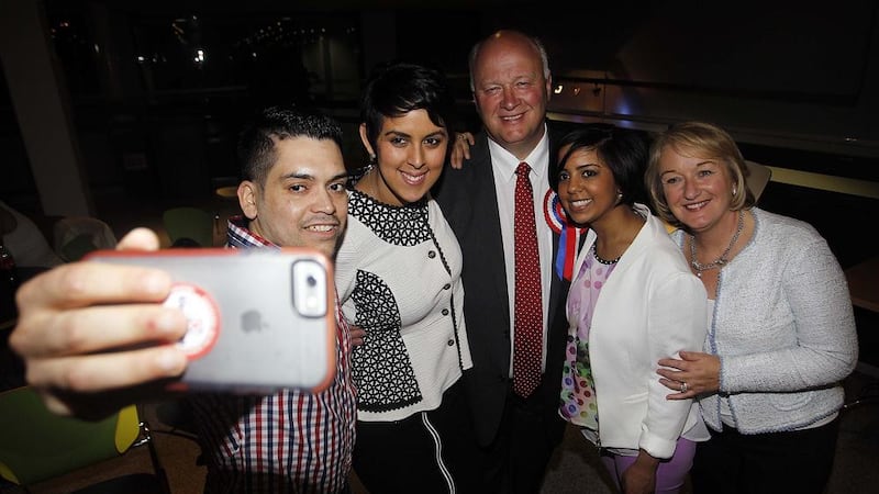 David Simpson in a selfie with his adopted children Steven, Leah, Kristy, and wife Elaine after being re-elected 