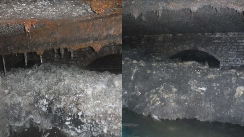 The 64-metre-long blockage was discovered lurking in Sidmouth’s sewers at the end of 2018.