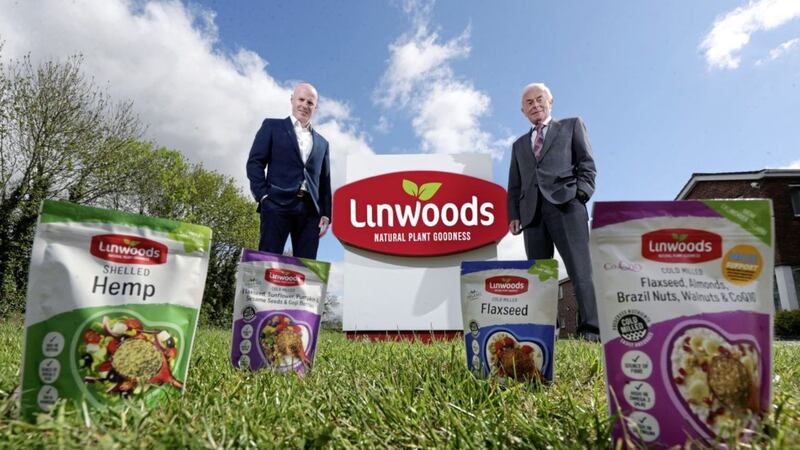 Linwoods director Patrick Woods and founder/owner John Woods announce the rebrand. Photo: Kelvin Boyes/Press Eye 