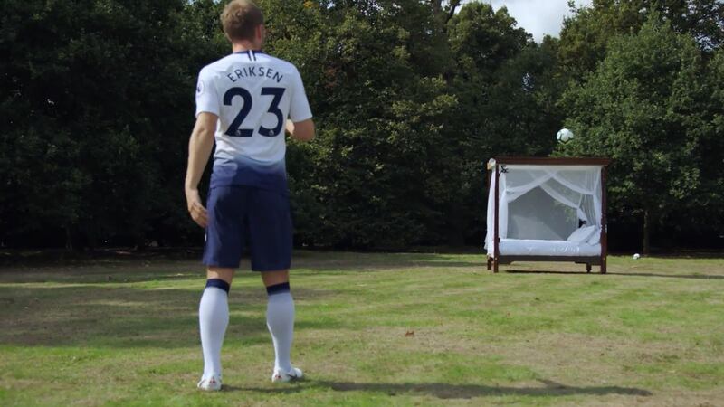 Christian Eriksen booting a football into a four-poster bed? Yes please.