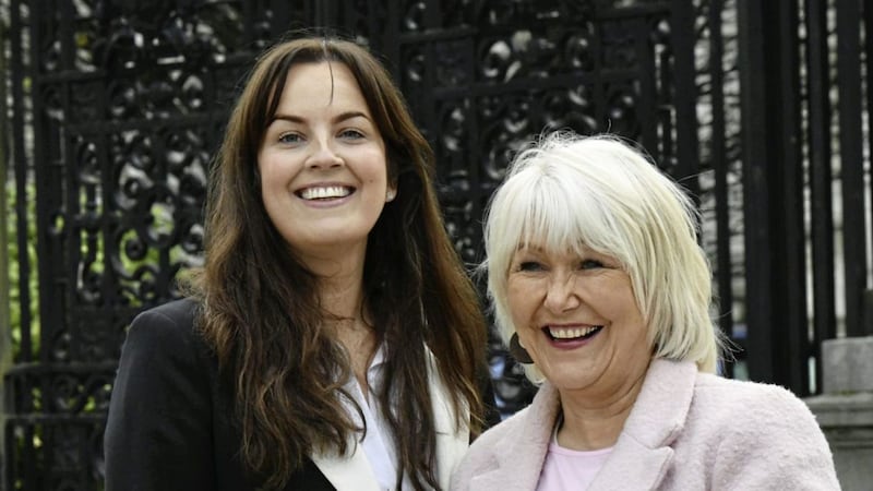 Solicitor Claire McKeegan (L) with victims&#39; campaigner Margaret McGuckin. Picture by Alan Lewis, Photopress 