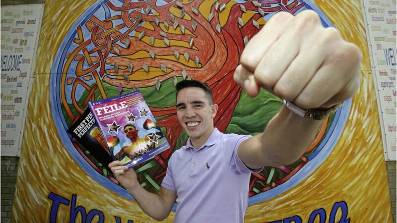 Michael Conlan at the Feile for 2019 launch at Conway Mill in West Belfast last week. Picture by Hugh Russell. 