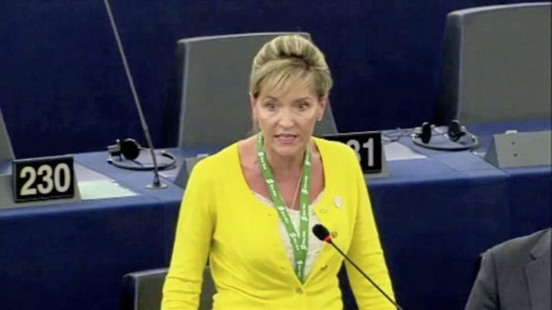Sinn F&eacute;in MEP Martina Anderson said Theresa May could &quot;stick (her plans for the Irish border) where the sun doesn&#39;t shine&quot; 