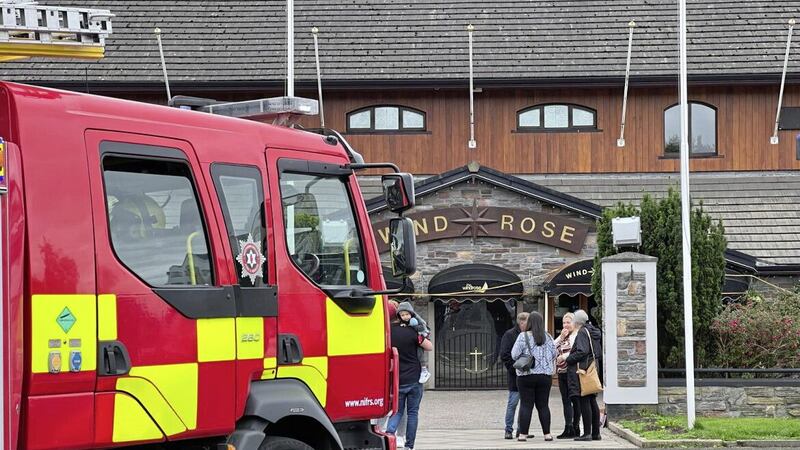 Firefighters at the Windrose Bar and Bistro in Carrickfergus after a fire broke out at the venue on Sunday afternoon. Picture by Mal McCann 