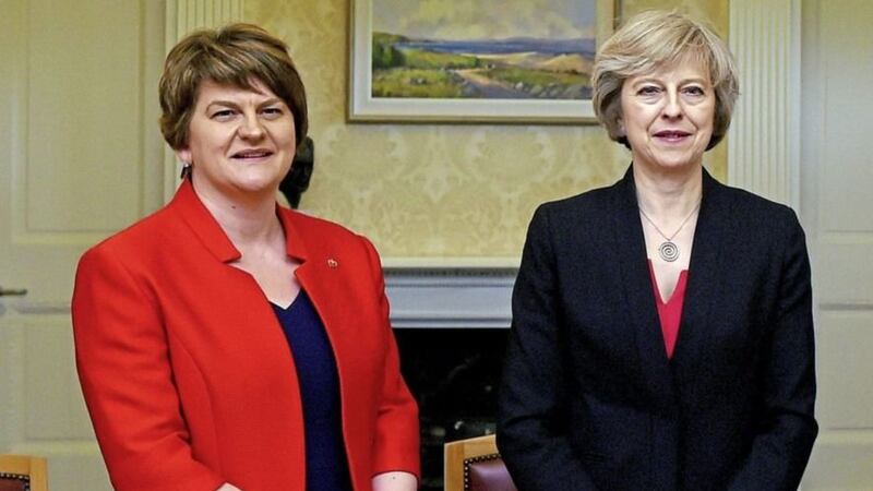 &nbsp;DUP leader Arlene Foster and British Prime Minister Theresa May in Downing Street after the 2017 General Election when the DUP agreed a confidence and supply deal with the Conservatives