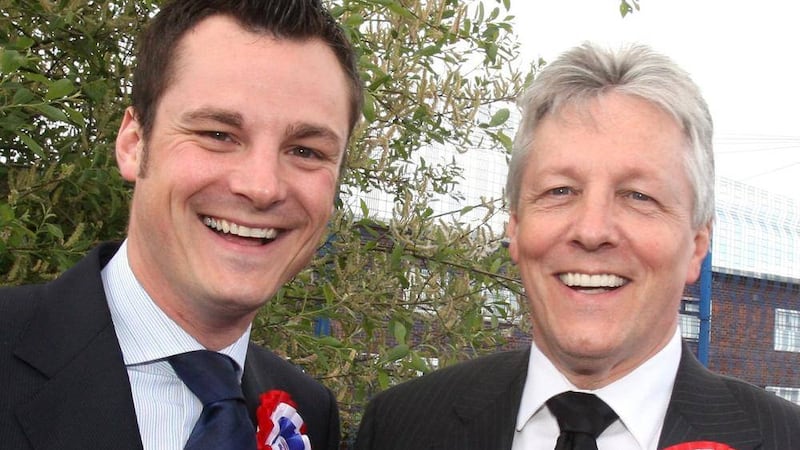 PR man: Gareth Robinson, pictured with his father Peter Robinson