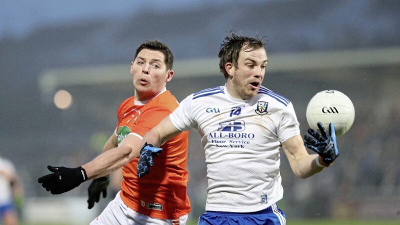 Jack McCarron hasn&#39;t featured since Monaghan&#39;s draw with Armagh last month, and Dessie Mone is hoping the Currin man will be available for Sunday&#39;s crunch clash with Dublin. Picture by Philip Walsh 