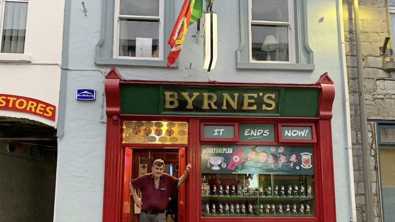 This ends now? Mick Byrne outside his pub in Castlebar 