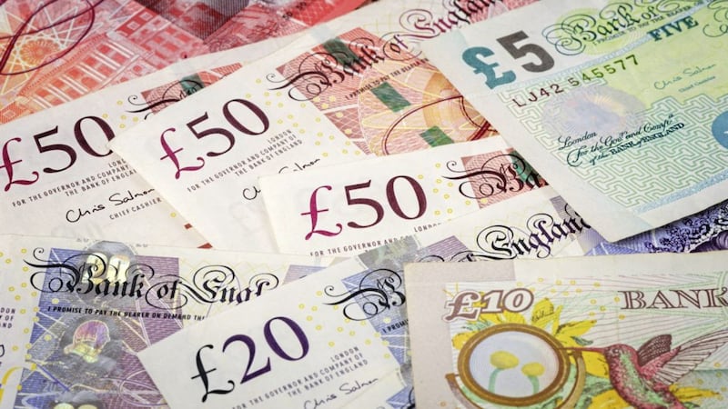 closeup Banknotes of the pound sterling 